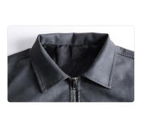 Spring Autumn Retro Style Man Flip Collar Leather Clothing New Port Wind Leisure Coats Outdoors Fashion Simplicity Jackets Man - details 4