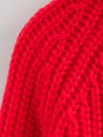 Women Long Sleeve Knit Cardigan Coat Autumn Winter Casual Outerwear Female Single Breasted Red Warm Christmas Sweater - details 5
