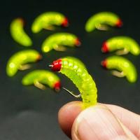 5/10 Uds moscas de pesca con mosca biónicas gusano suave señuelo de pesca insecto señuelo cebo Artificial pesca para trucha/bajo/perca/salmón - details 1