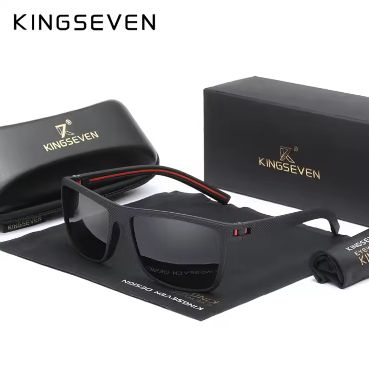 KIINGSEVEN gafas de sol polarizadas para hombre, gafas deportivas rectangulares con montura grande TR90 UV400, protección ocular para conducir, gafas antideslumbrantes para hombre y mujer - 1
