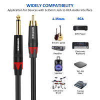 Cable de Audio DREMAKE TS a RCA de 6,35mm, 1/4 pulgadas, macho a RCA hembra (macho), Cables para guitarra eléctrica, electrónica o batería, chapado en oro - details 5