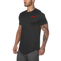 New Hot Sell 0-neck Print T-Shirt Outdoor Casual Short Sleeve Top Men Gym Bodybuilding Fitness Workout T Shirt Summer Mesh Shirt - details 3
