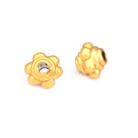 Cuentas de ojo de libélula de latón de Color dorado de 18K con patrón, cuentas espaciadoras de barril de bola redonda, fabricación de joyería, accesorios de pulseras Diy - details 34