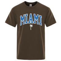 Camisetas con letras de la ciudad de la costa de Miami para hombre, ropa informal holgada de gran tamaño, camisetas de algodón con dibujos animados para hombre, camisetas callejeras - details 9