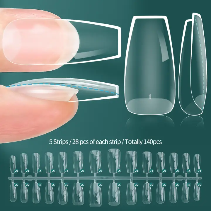 Nailpop-puntas de uñas instantáneas Apex, uñas postizas gruesas de calidad profesional, extensiones acrílicas de calidad de salón, suministros de uñas DIY duraderos, 140/150 Uds. - 1