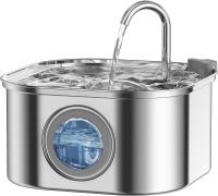 Fuente de agua automática para mascotas, dispensador de agua de acero inoxidable para perros, con ventana de nivel, 3,2 L - details 0