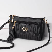Bolso cruzado de cuero PU para mujer, bolsa de hombro con cremallera de gran capacidad, con hilo de bordar, a la moda, novedad - details 6