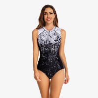 Rashguard-bañador deportivo de una pieza para mujer, traje de baño sin mangas para surfear, ropa de playa - details 2