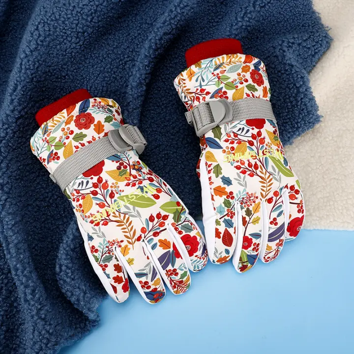 WEST BIKING-guantes de esquí para niños y niñas, manoplas impermeables para moto de nieve, esquí, Snowboard, Invierno - 1