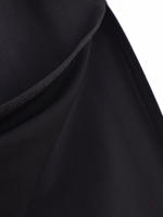 High Street Women Side Ruched Hem Slit Sleeveless Asymmetric Long Dress Black Sexy Maxi Vestidos - details 8