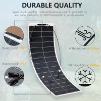 Panel Solar monocristalino de 100W y 12V, Flexible, ultraligero, ultradelgado, impermeable, cargador Solar - details 6