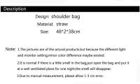 Bolso de playa de verano para mujer bolso de ratán tejido hecho a mano paja de gran capacidad bolso de hombro de cuero para mujer nuevo bohemio - details 0