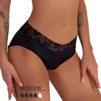 Ropa interior menstrual femenina de 4 capas de gran tamaño con absorción de flujo pesado, ropa interior fisiológica a prueba de fugas, 1 pieza. - details 4