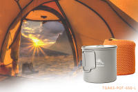 Taza de Camping al Aire Libre TOAKS de Titanio Ultraligera 650ml con Tapa y Mango Plegable Cocina de Senderismo Material de Hierro Titanio Forma Redonda Estilo Universal - details 0