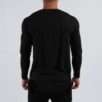 Muscleguys Autunm Cotton Fashion Full Sleeve T-shirt Men Spring Slim Fit Tshirts Male Gym Bodybuilding Shirts For Man Sportswear - details 3