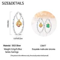 Pendientes de aro de plata de ley 2024 para mujer, exquisitos pendientes de aro con forma de estrella de mar y mariquita de cuatro hojas, regalo de joyería de boda y compromiso, novedad de 925 - details 10