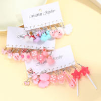 Conjunto de Pendientes de Dibujos Animados de Doramiento Colores Dulces y Coloridos de Pato, Mariposa, Estrella Ideal para Fiestas Regalo de Joyería - details 2