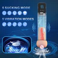 Bomba de pene automática Bomba de vacío Masturbador masculino Copa Ampliación Potenciador Masaje Chupando Vibrador Ampliación Erección Entrenador Adultos Juguetes sexuales Hombres - details 3