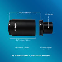 SVBONY-Tubo de extensión CA1 de 1,25 pulgadas, adaptador de montaje en T de rosca M42 + adaptador de anillo T2 - details 1