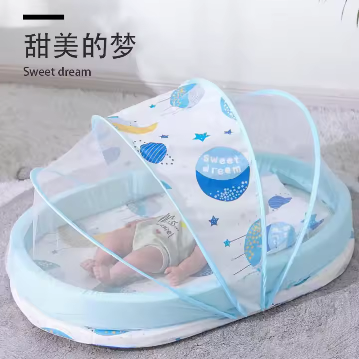 Tienda de Bebé Plegable Malla de Mosquitero Jabonera de Cama de Viaje para Recién Nacidos - 1