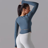 Camiseta de Yoga Sin Costuras para Mujer Deporte Top Largo Manga Larga Ropa de Gimnasio Camiseta de Correr para Entrenamiento Activo Vestimenta Ajustada Material Exterior Poliéster Temporada Primavera/Verano - details 21