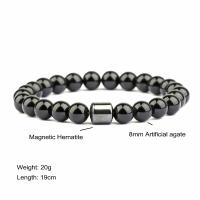 Ojos de tigre cuentas de piedra natural hechas a mano hombres hematita magnética accesorio pulseras para novio padre regalo - details 21