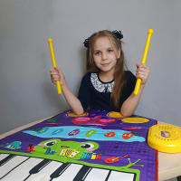 80x50cm Music Play Mat for Kids Toddlers Floor Piano Keyboard Drum Toys Dance Mat with 6 Instruments Sounds Educational Toys - details 20