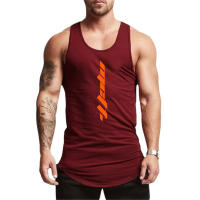 Camiseta Deportiva de Algodón sin Mangas para Hombres Cuello Redondo Estampado - details 9