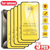 Protector de Pantalla de Vidrio Templado 9D 5Pcs para iPhone 13, 11, 12, 15, 14 Pro Max, 8 Plus - details 0