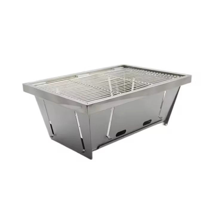 Parrilla de barbacoa de acero inoxidable 304, mesa IGT portátil para exteriores, estufa de leña plegable, barbacoa, estufa de camping - 1