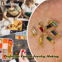 Encantos de Zirconia UniCrena Pequeños Rectangulares Platado de Oro 18K - details 4