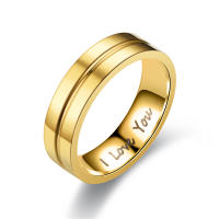 Anillos de compromiso de pareja de acero inoxidable a la moda para mujeres y hombres, anillo de cristal I LOVE YOU, regalo de joyería de boda 2024 - details 5
