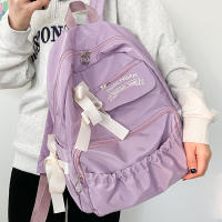 Mochila escolar con lazo para mujer y niña, morral bonito con personalidad, estilo universitario - details 8