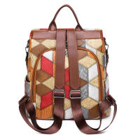 Mochila a cuadros de cuero PU suave para mujer, morral grande, bolsa de viaje, mochila escolar grande para Gir - details 21