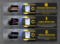Detector de metales de WD-01 2025, escáner de pared, cables de CA de madera, tubos de Metal, barras de refuerzo, herramienta de detección, posicionamiento de luz indicadora - details 1