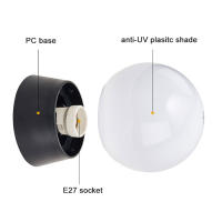 Lámpara de poste para exteriores, luces de cubierta de sombra de globo negro, Anti UV, luz de pilar de valla para patio, porche, muelle, iluminación de linterna Exterior - details 2