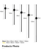 Lámpara LED de pared para decoración del hogar, candelabro moderno de pared largo, accesorio de luz con rotación de 350 ° para dormitorio, sala de estar, sofá de fondo - details 1