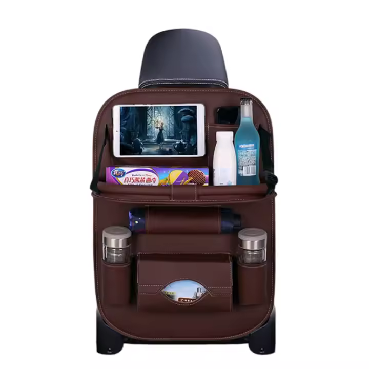 Bolsa Organizadora para Asiento Trasero de Coche con Mesa Plegable Porta Tablet Caja de Tejidos Auto Organizador de Desorden - 1
