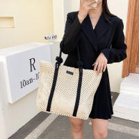 Bolso de mano tejido de paja para mujer, bolsa de playa elegante, informal, con asa superior, a la moda - details 4