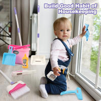 12pcs/set Kids Cleaning Set Housework Supplies Kit with Dustpan Broom Bucket Mop Cleaning Set Play House Toys for Boys & Girls - details 10