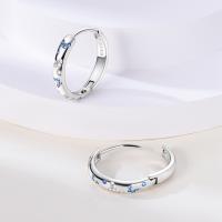 Gran oferta 2025 pendientes de aro con circonita brillante estrella luna sol pendientes redondos circulares de plata 925 para mujer joyería de compromiso de boda - details 23