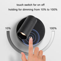 Luz LED inalámbrica con Base magnética, lámpara de mesita de noche regulable con Interruptor táctil, recargable por USB, color blanco y negro - details 6