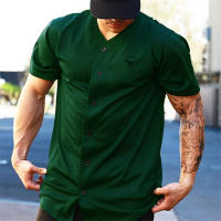 Men Fitness Muscle T-Shirts Summer Mesh Breathable Quick Dry Cardigan Shirts New Casual Fashion Short Sleeve Sports V-neck Tops - details 8