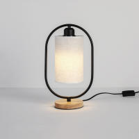 Lámpara de escritorio de cabecera de dormitorio Simple nórdico, Base de madera para el hogar, luz de noche de lectura LED, e27 - details 2