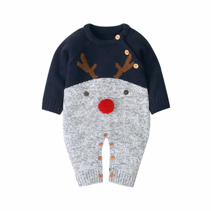 Pelele de punto de dibujos animados para bebé, mono de manga larga para recién nacido, ropa infantil, mono cálido para niño y niña - 1