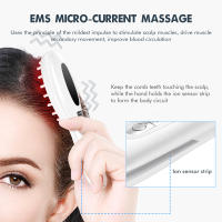 Peine eléctrico para masaje del cuero cabelludo, terapia de luz roja, aplicador de medicina, iones negativos, antipérdida de cabello, nutre la cabeza, rascador - details 7
