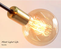 Lámpara de techo moderna con brillo de hierro, iluminación creativa minimalista, con personalidad, para decoración del hogar, color dorado y negro, E27 - details 1