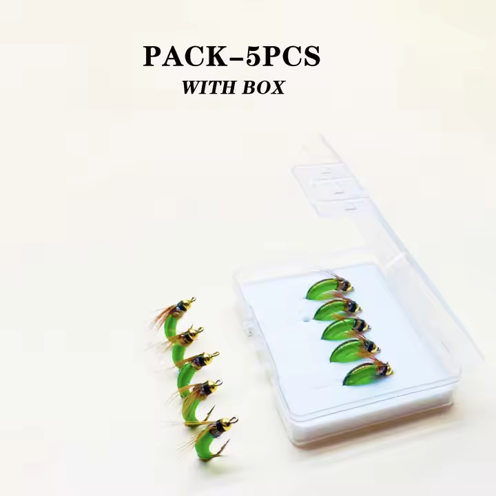 5 uds/10 Uds pesca moscas húmedas cabeza de cuentas de latón biónicos Ninfa Scud mosca insecto gusano insecto artificial pesca con mosca cebo salmón trucha BassFishing gancho señuelo de pesca con mosca - 1