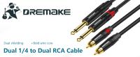 DREMAKE Dual 1/4 pulgadas TS a doble RCA Cable de Audio estéreo RCA a 6,35mm cables de conexión estéreo desequilibrados 1/4 a Cable adaptador RCA - details 0