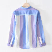 Camisa de cáñamo informal de moda con cuello vuelto de lino - details 3